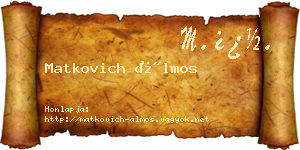 Matkovich Álmos névjegykártya